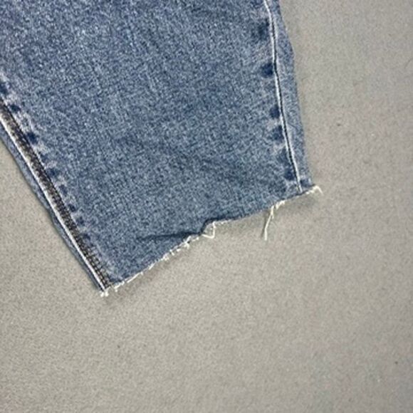 Abrand Jeans Mens 32 Relaxed Slim Taper Ankle Cropped Blue Denim Raw Hem NWT - Picture 9 of 15